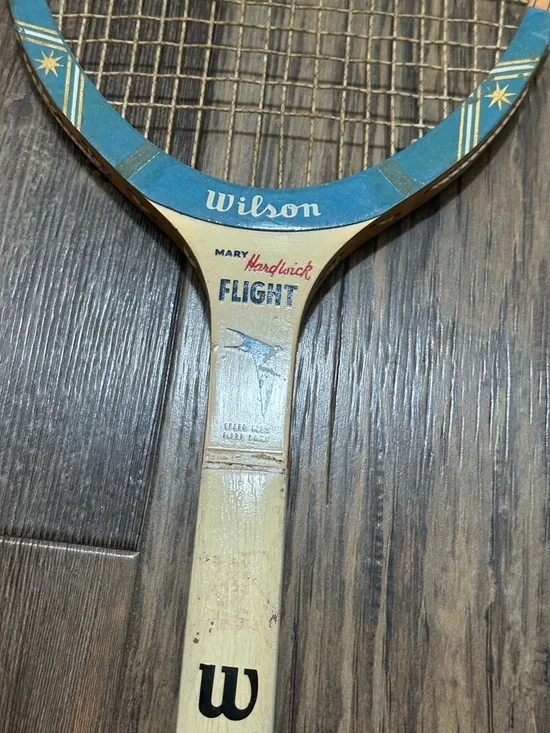 VTG Wilson Mary Hardwick FLIGHT speed flex wood tennis racket - Picture 5 of 8